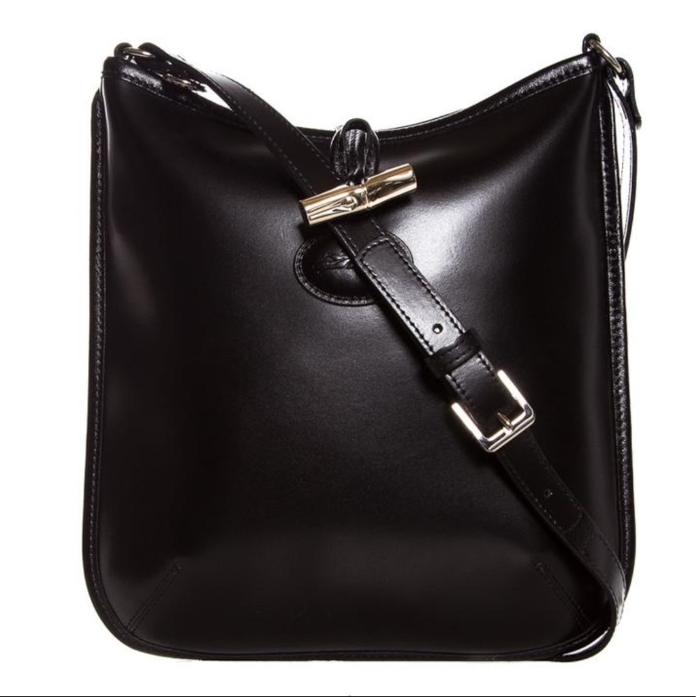 Longchamp Top Zip Leather Crossbody Bag